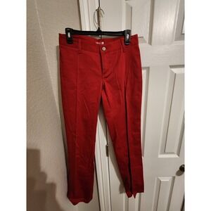 Dickies Red Twill Work Pants Straight Leg Flat Front Womens Size 7